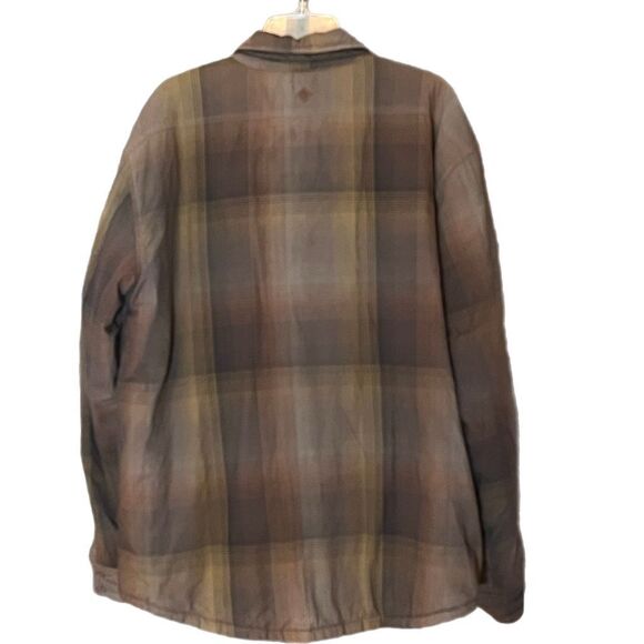 Prana Men’s Reversible Plaid & Solid Brown Jacket Fading Sz XL - Picture 3 of 13